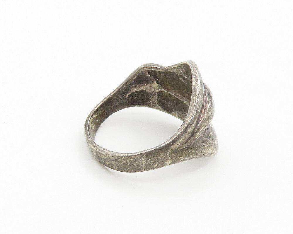 925 Sterling Silver  Vintage Dark Tone Smooth Tapered Band Ring Sz 9  RG17734