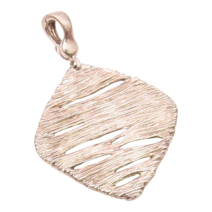 ESPO 925 Sterling Silver  Vintage Shiny Textured Drop Pendant  PT17864