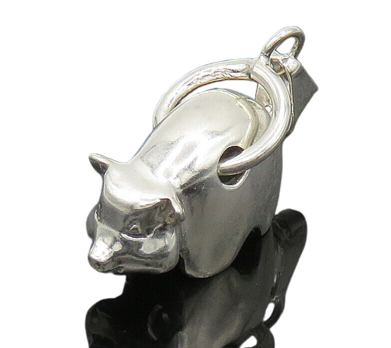 MEXICO 925 Sterling Silver  Vintage Shiny Polished Pig Motif Pendant  PT13429