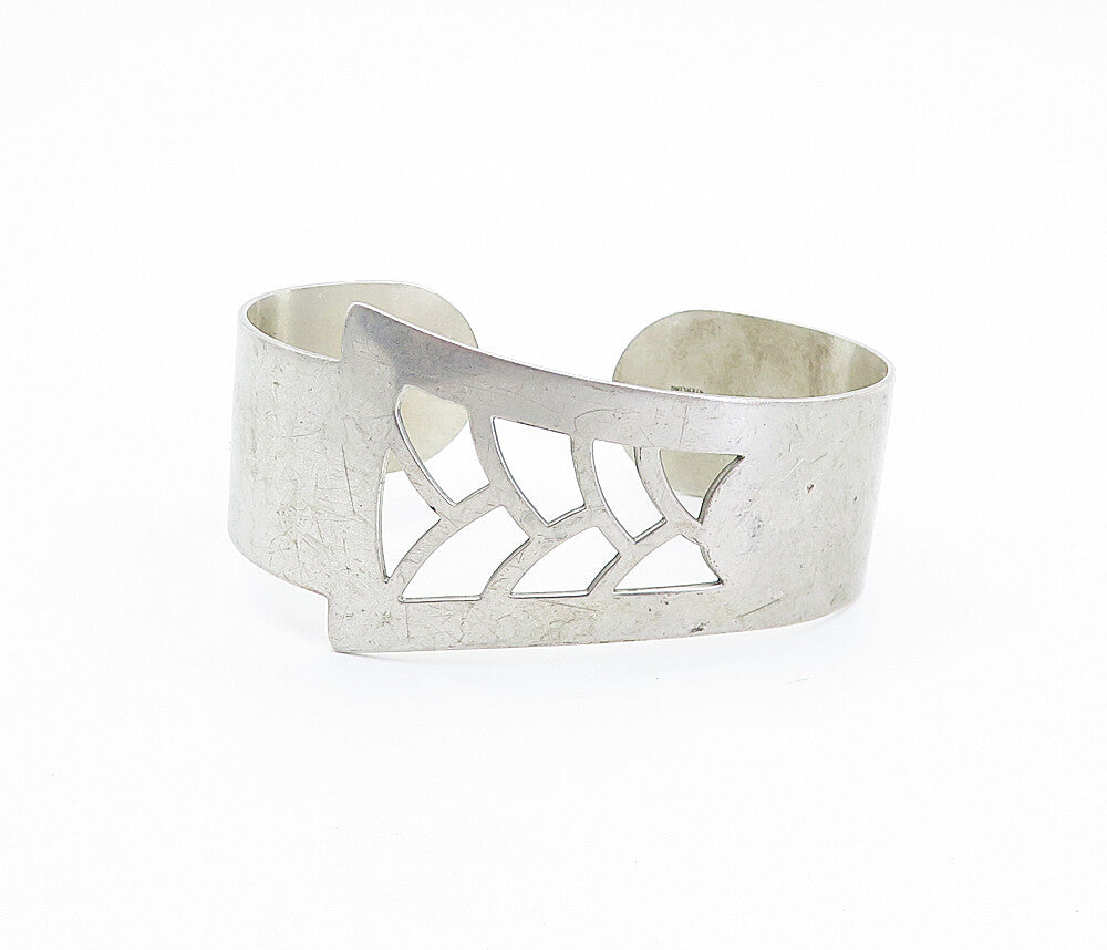 BALLOW 925 Sterling Silver  Vintage Cutout Detail Smooth Cuff Bracelet  BT3434