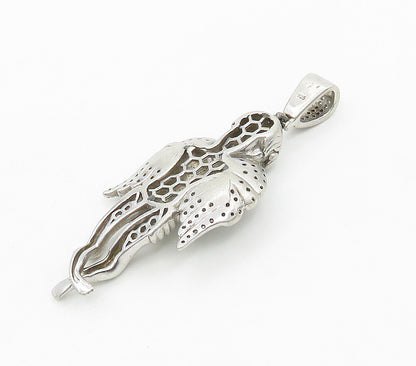 925 Sterling Silver  Sparkling Cubic Zirconia Praying Angel Pendant  PT12195