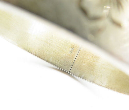BOJAR 925 Silver  Vintage Shiny Etched Floral Pattern Bangle Bracelet  BT2473