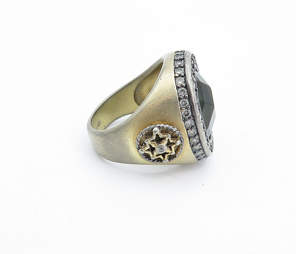 BELARGO 925 Sterling Silver  Vintage Faceted Topaz Cocktail Ring Sz 6  RG5327