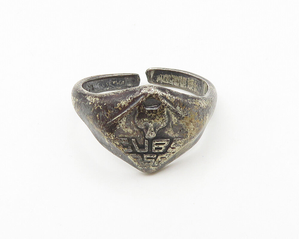 925 Silver  Vintage Antique Boy Scouts America Cubs Band Ring Sz 5.5  RG18498