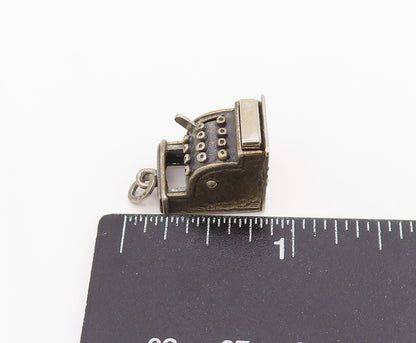 925 Sterling Silver Vintage Pendant Mechanical Cash Register Charm OPENS PT25649