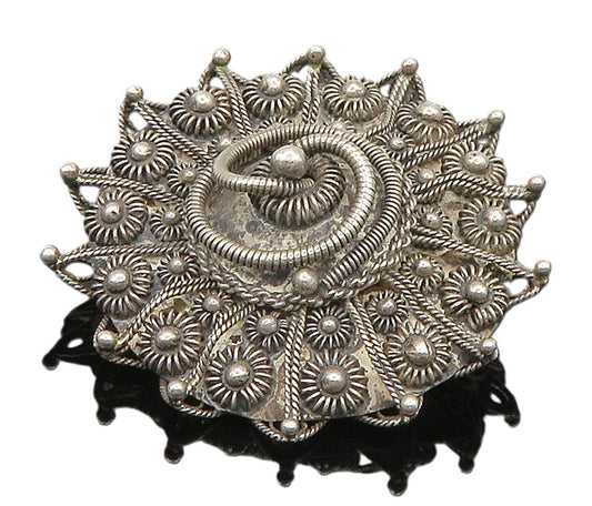 SIAM 925 Sterling Silver  Vintage Twisted Swirl & Beads Brooch Pin  BP9446