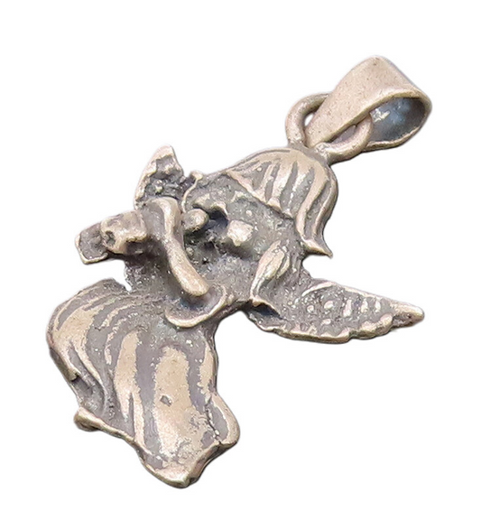 925 Sterling Silver  Vintage Mini Angle of Music Charm Pendant  PT22137