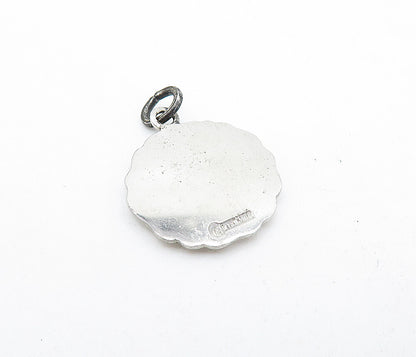 925 Sterling Silver  Vintage Enamel Methodist College Drop Pendant  PT3135