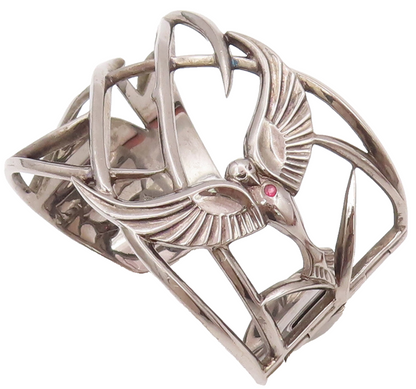 925 Sterling Silver Vintage Bracelet STEPHEN WEBSTER Cutout Rare Phoenix BT10458
