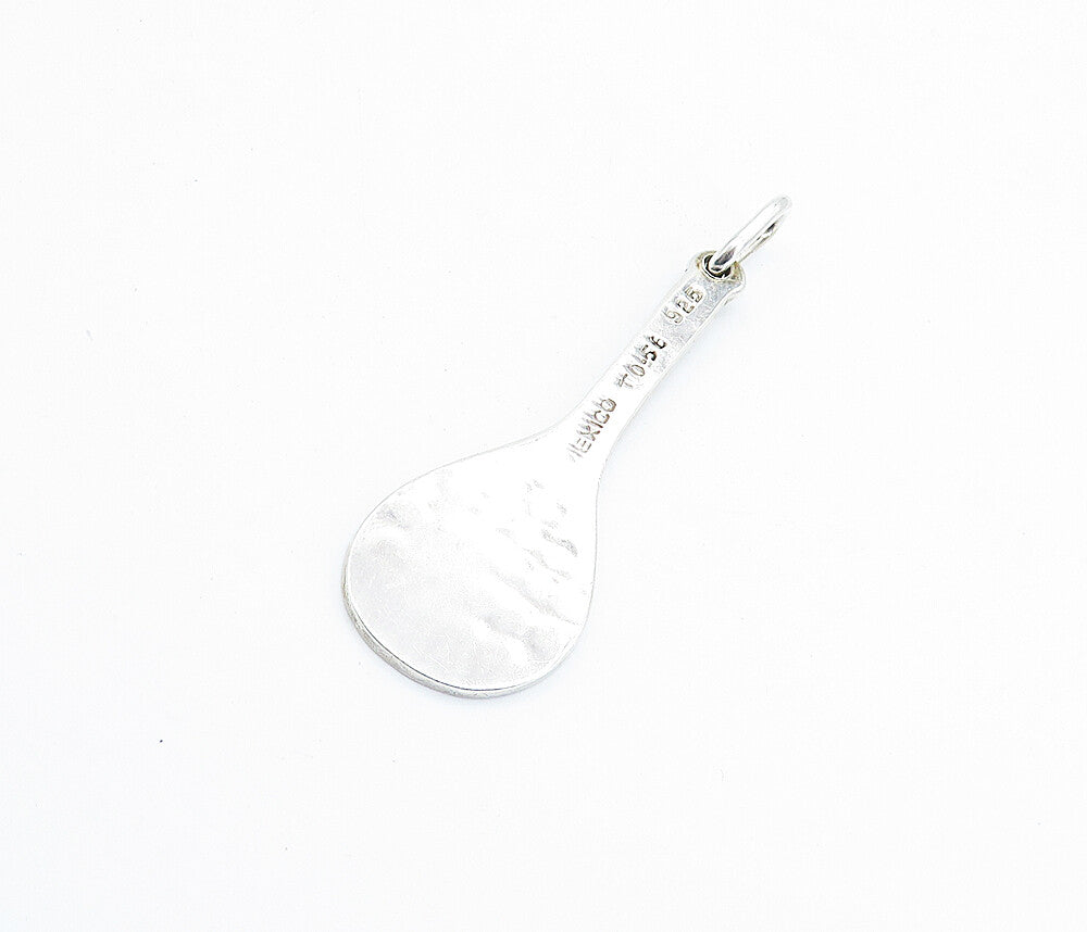 MEXICO 925 Sterling Silver  Vintage Shiny Tennis Racket Sports Pendant  PT4887