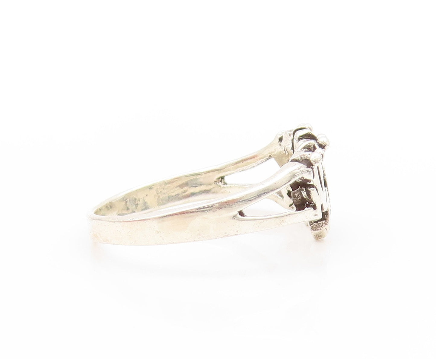 925 Sterling Silver Vintage Ring Designer Jumping Frogs Cutout  Sz 9  RG32865
