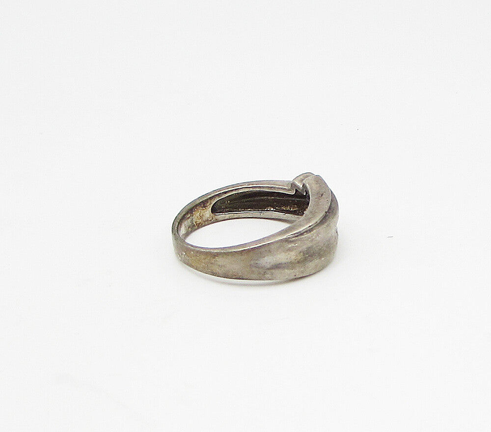 925 Sterling Silver  Vintage Wrapped Band Ring Sz 8.5  RG3087