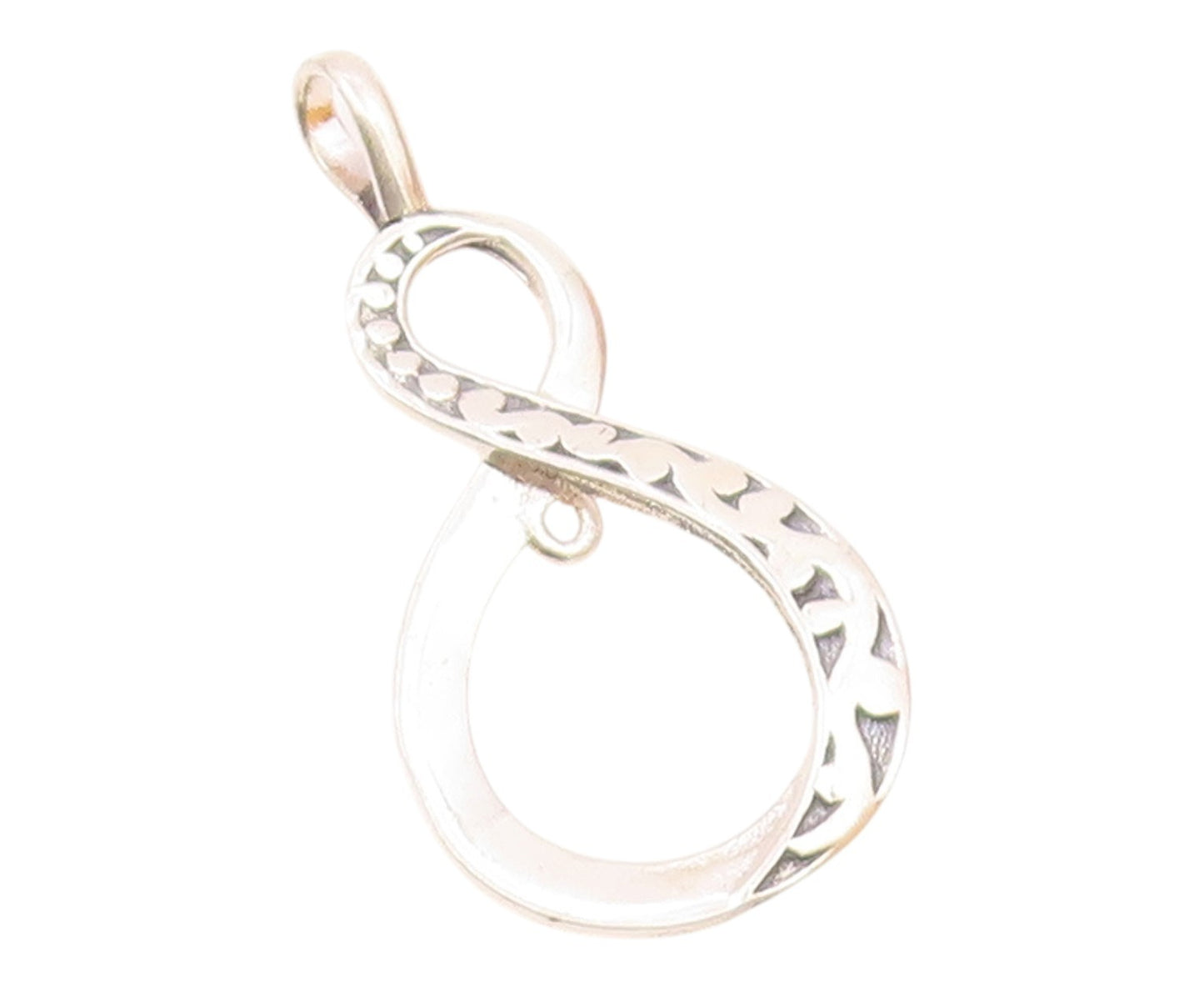925 Sterling Silver  Vintage Shiny Infinity Figure Eight Pendant  PT16196