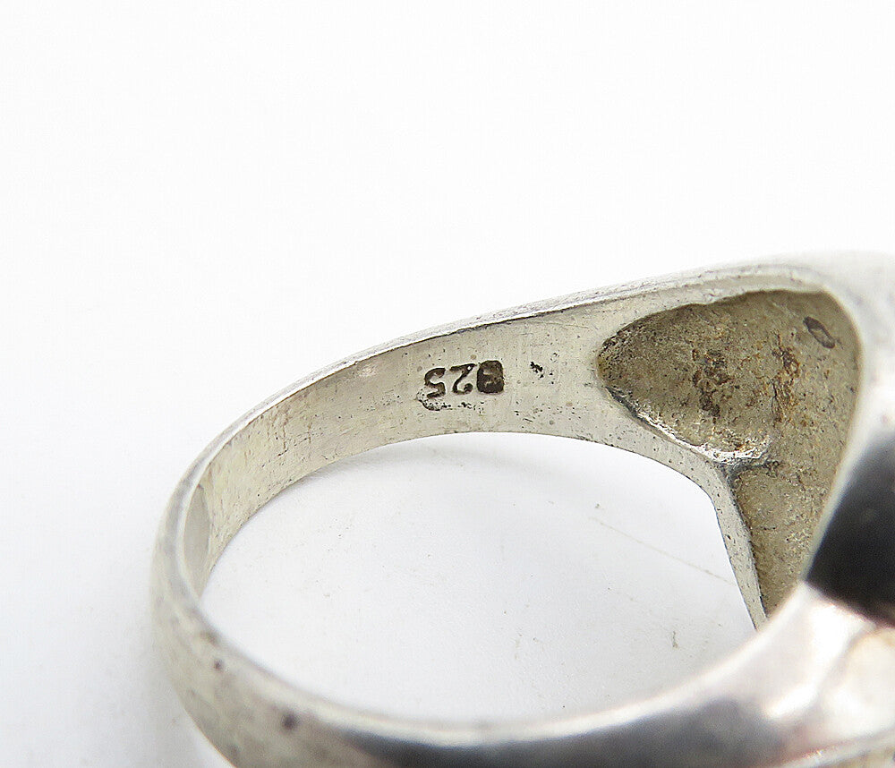 925 Sterling Silver  Vintage Shiny Fluted Bypass Dome Band Ring Sz 5.5  RG4887