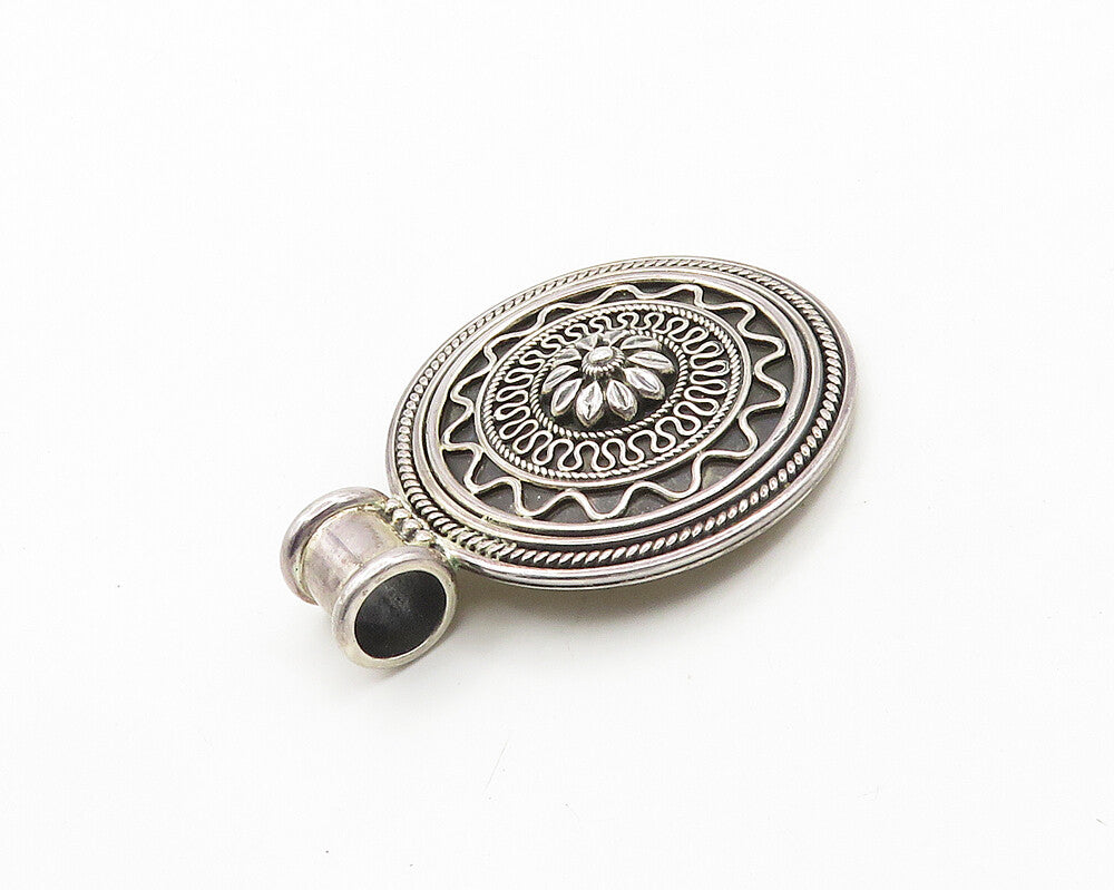 DOUG PAULUS 925 Silver  Vintage Flower Swirl Twist Pattern Pendant  PT15461