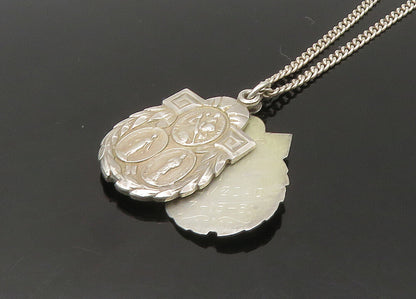 925 Sterling Silver  Vintage Catholic Religious Chain Necklace (OPENS)  NE3650