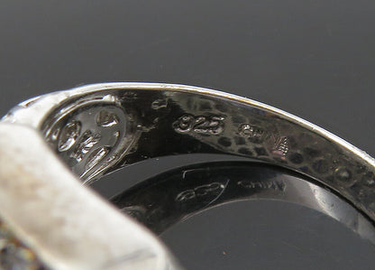 925 Silver  Vintage Pink Cubic Zirconia 2 Tone Cocktail Ring Sz 10  RG23089