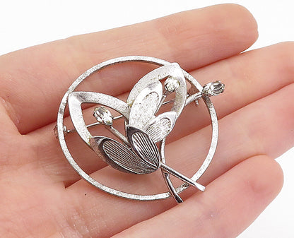 CARL ART 925 Sterling Silver  Vintage Topaz Flower Bunch Brooch Pin  BP2666