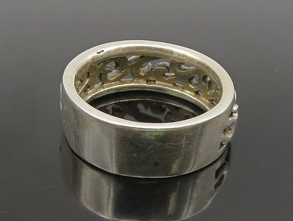 925 Sterling Silver  Vintage Swirl Vine Cut Out Band Ring Sz 10.5  RG24375