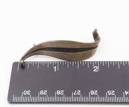 MARICELA MEXICO 925 Silver  Vintage Oxidized Floral Leaf Brooch Pin  BP4319