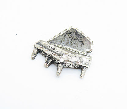 925 Sterling Silver  Vintage Dark Tone Grand Piano Music Motif Pendant  PT5276