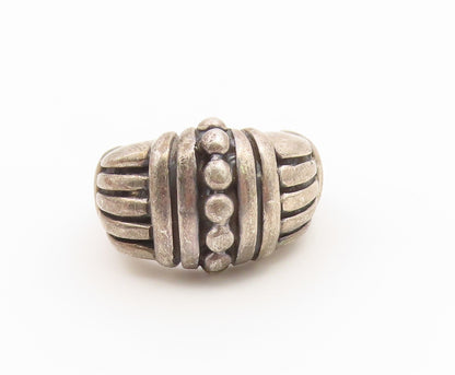 925 Sterling Silver Vintage Ring Beaded Dome Statement Band  Sz 6.5  RG36903