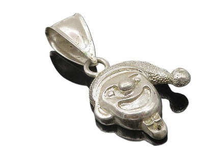 925 Sterling Silver  Vintage Shiny Clown Face Motif Drop Pendant  PT8750