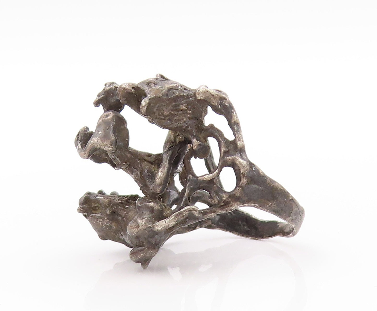 925 Sterling Silver Vintage Ring Bible Figure Daniel Lions Den  Sz 7.5  RG32703