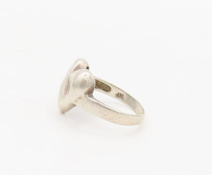 925 Sterling Silver Vintage Ring Designer Dented Puffed Heart Sz 7  RG27687