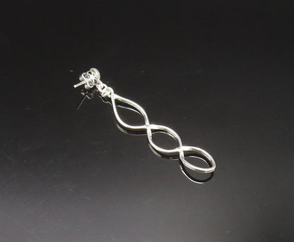 925 Sterling Silver  Vintage Polished Open Twist Dangle Earrings  EG11719