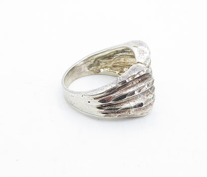 925 Sterling Silver  Vintage Dark Tone Bow Tie Designed Band Ring Sz 7  RG6255