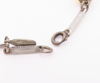 925 Sterling Silver  Vintage Faceted Citrine Beaded Chain Bracelet  BT8486