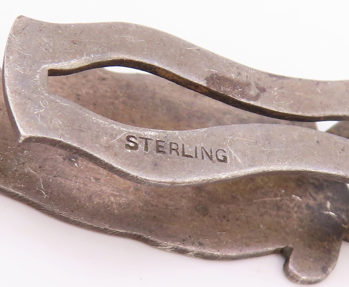 925 Sterling Silver Vintage Tie Clip Antique Joan Leaping Bunny Cut Out  TR3969