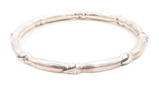 925 Sterling Silver  Vintage Shiny Bird Claw Pattern Bangle Bracelet  BT2074