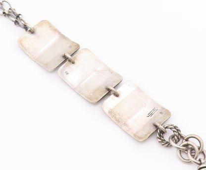 DESIGNER 925 Sterling Silver  Vintage Etched Writing Chain Bracelet  BT8656