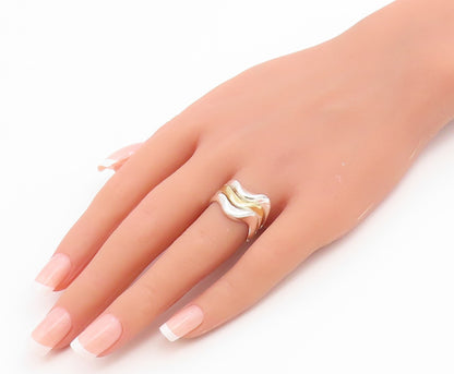 925 Sterling Silver Vintage Ring SILPADA Two Tone Classic Wave  Sz 6.5  RG36767