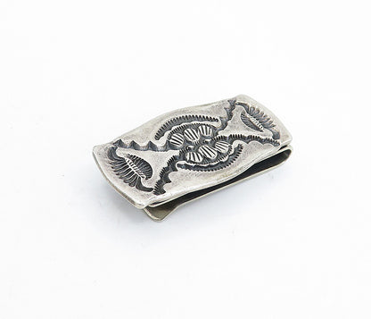 J. LANTE ZUNI 925 Sterling Silver  Vintage Oxidized Pattern Money Clip  TR1185