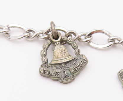 925 Sterling Silver Vintage Bracelet OC TANNER Attendance Award Charm  BT12155
