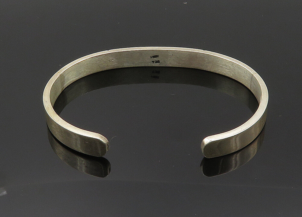 925 Sterling Silver  Shiny 2000 Millennium Stamped Cuff Bracelet  BT8128
