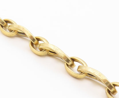 925 Sterling Silver Vintage Bracelet Gold Plated Mariner Anchor Link  BT12196