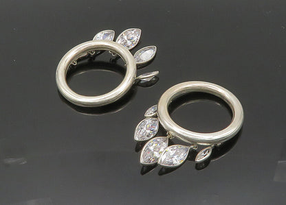925 Silver  Vintage Marquise Cubic Zirconia Round Dangle Earrings  EG10018