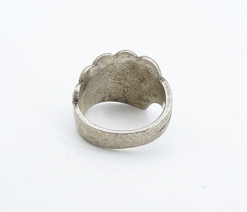 925 Sterling Silver  Vintage Modernist Designed Petite Band Ring Sz 4  RG4763