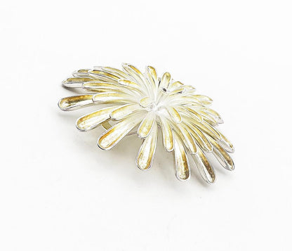 ZINA 925 Sterling Silver  Vintage Modernist Flower Motif Brooch Pin  BP3201
