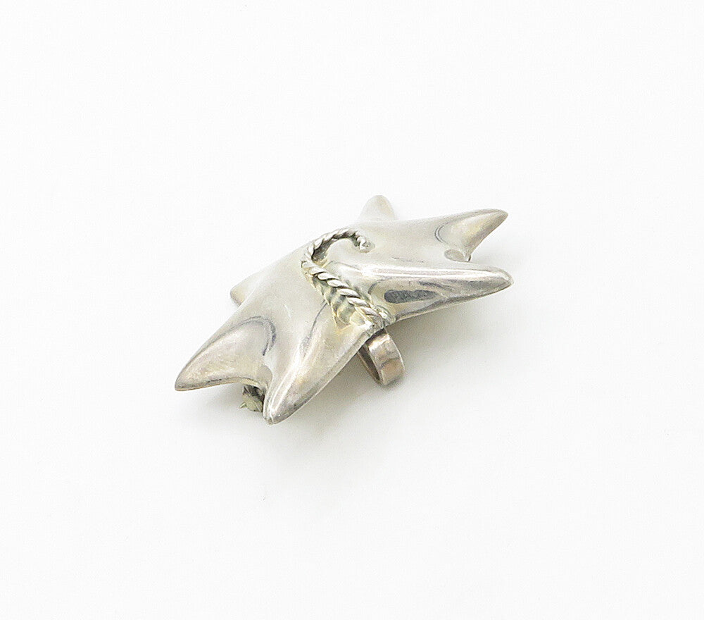 MEXICO 925 Sterling Silver  Vintage Rope Twist Modernist Brooch Pin  BP6238