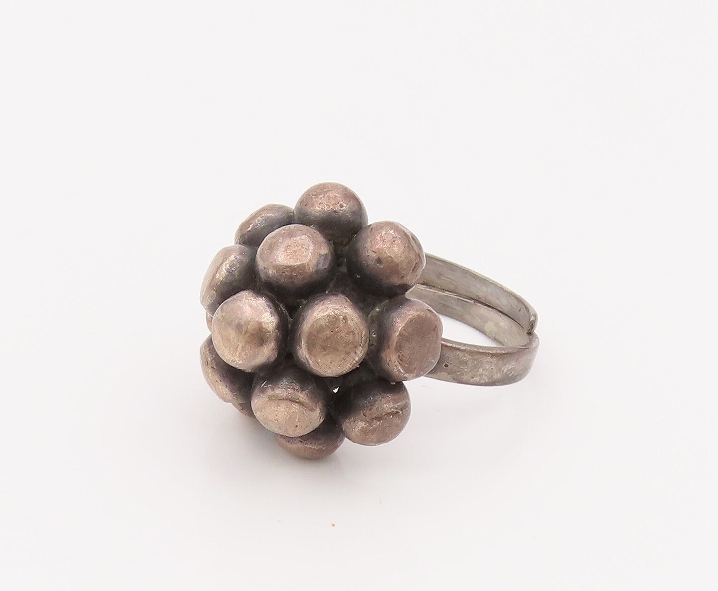 MEXICO 925 Silver  Vintage Cluster Grains Of Sand Adjustable Ring Sz 7 RG26550