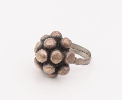 MEXICO 925 Silver  Vintage Cluster Grains Of Sand Adjustable Ring Sz 7 RG26550