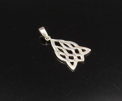 925 Sterling Silver  Vintage Minimalist Celtic Knot Drop Pendant  PT21742