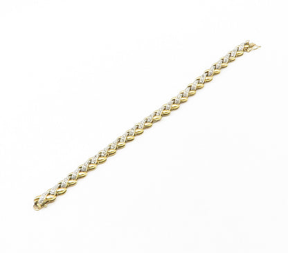 ROSS SIMON 925 Silver  Genuine Diamonds Gold Plated Chain Bracelet  BT6438