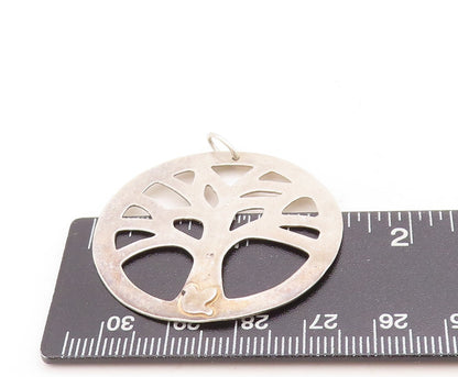 925 Sterling Silver Vintage Pendant Minimalist Cutout Tree Of Life  PT23876