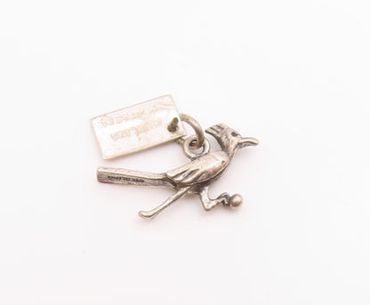 925 Sterling Silver  Vintage Road Runner Bird New Mexico Pendant  PT15980